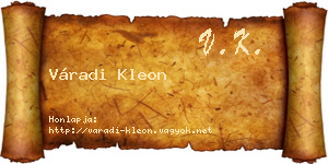 Váradi Kleon névjegykártya